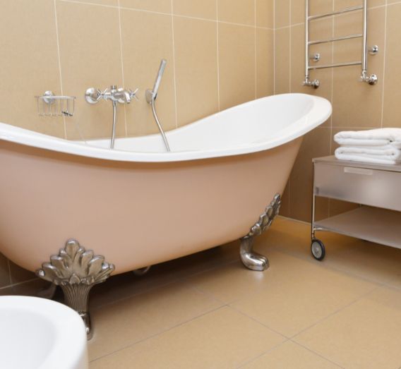 Terracotta Tones Tiles In Bathroom