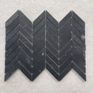 7647 Black Marquina Marble Chevron Mosaic