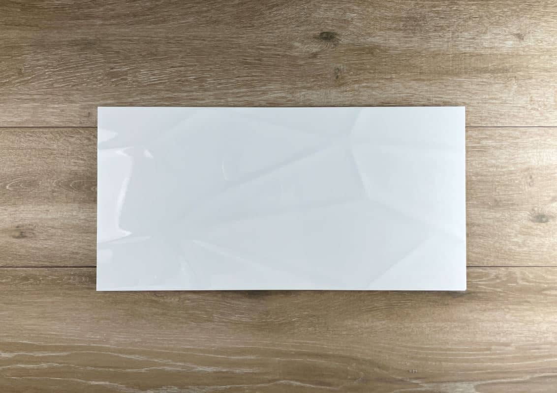 Diamond 3D Effect White Gloss Rectified Ceramic Wall Tile 3343