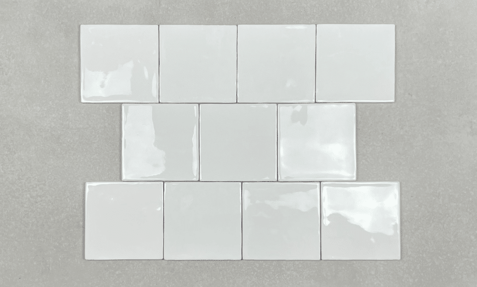 New England Wavy White Gloss Ceramic Wall Tile  4293