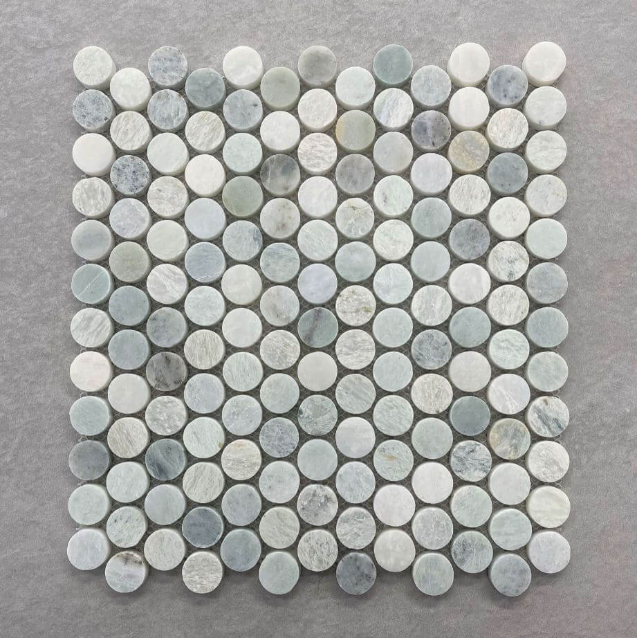 Green Jade Penny Round Marble Mosaic 7610
