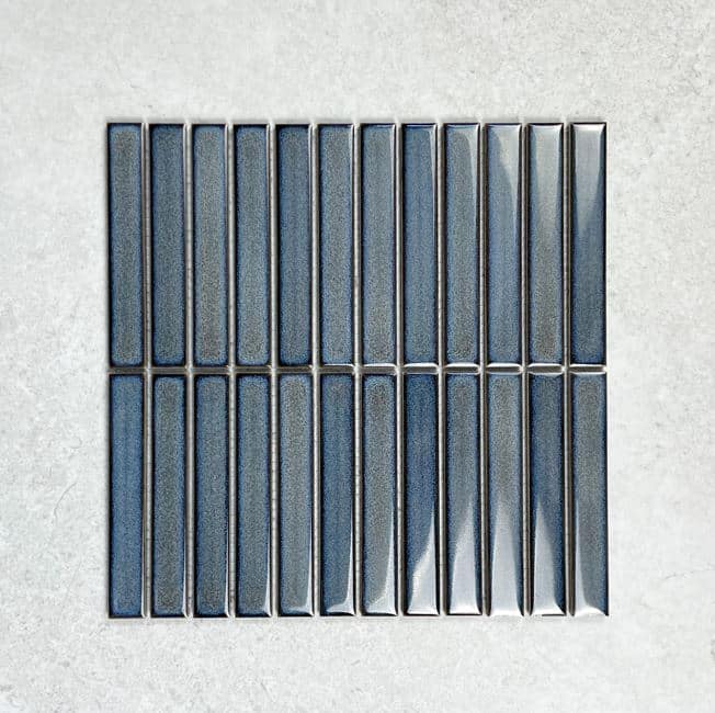 Gloss Grey Large Kit Kat Fingers Glazed Porcelain Mosaic 7681