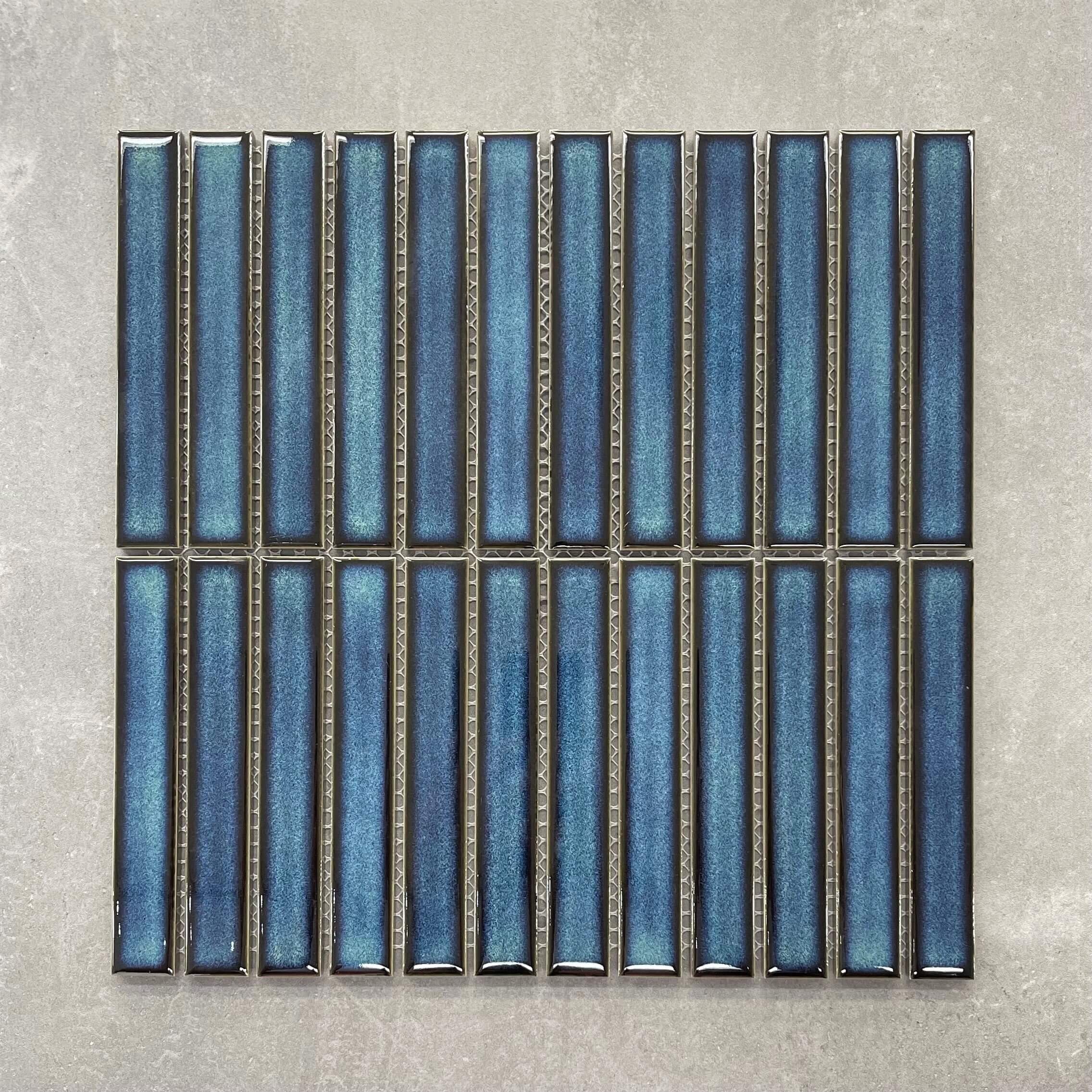 Gloss Green Large Kitkat Fingers Glazed Porcelain Mosaic 7683