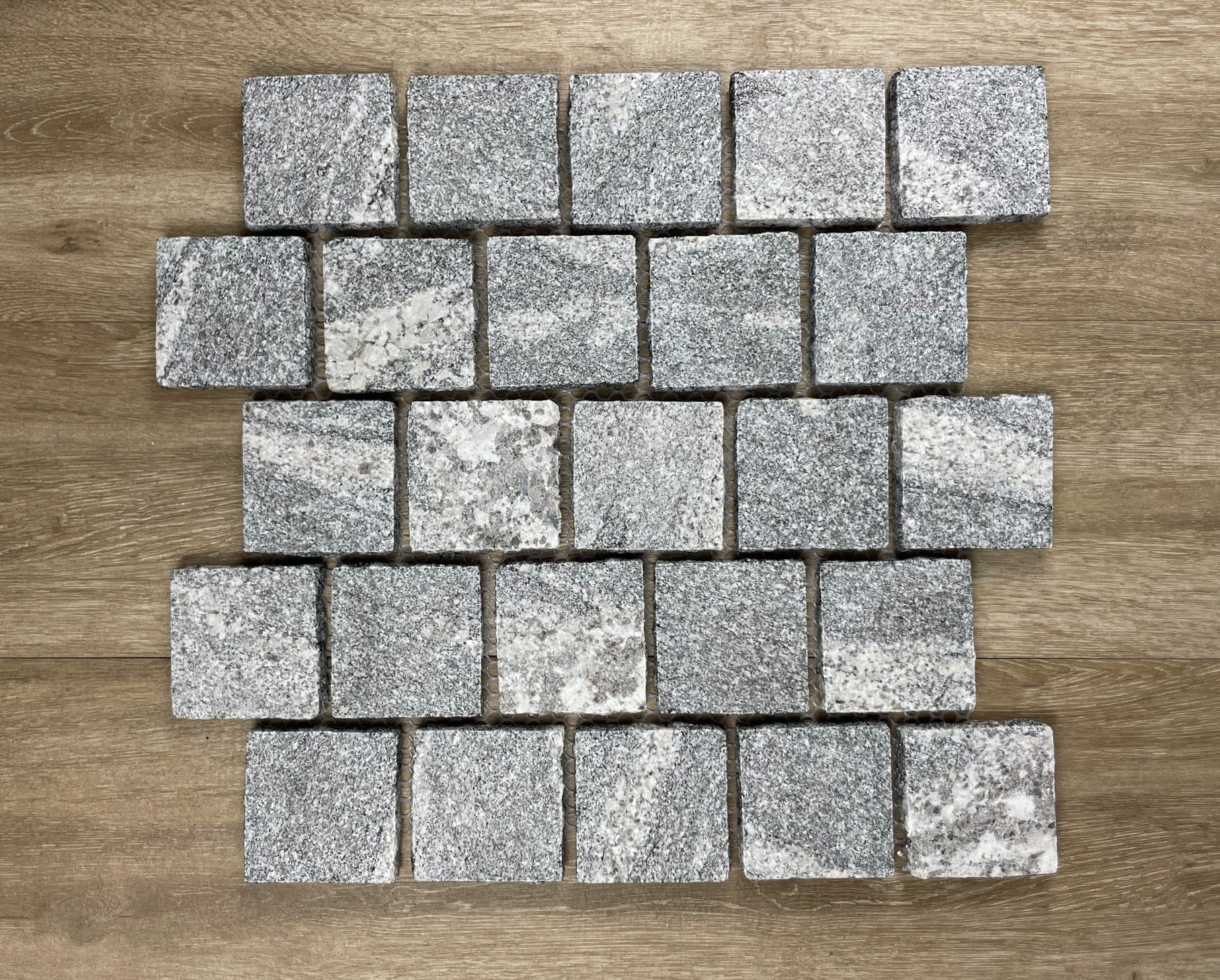 Landscape Grey Granite Flamed Sawn Cut Net back Cobblestone 8797