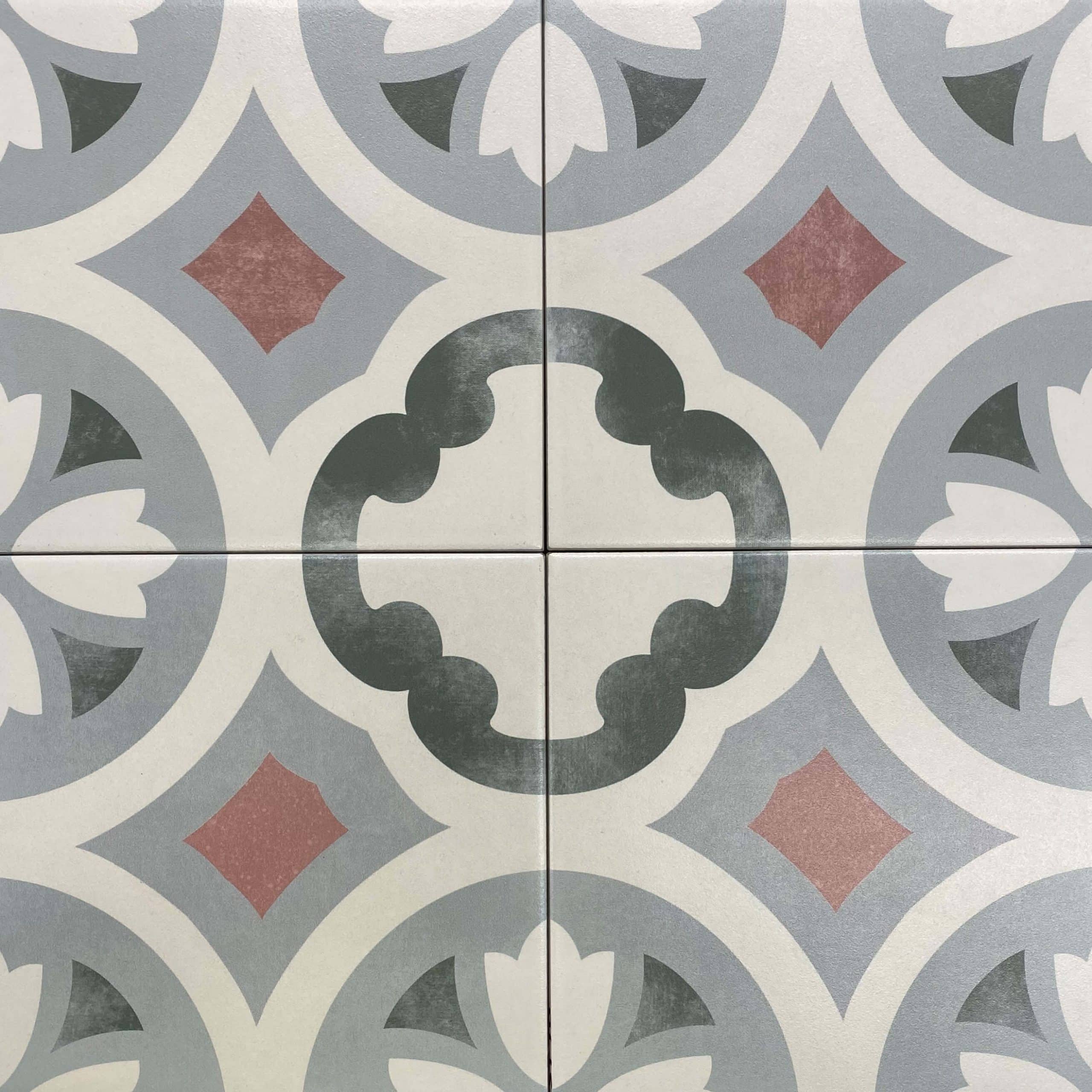 Retro Mixed Colour Matt Patterned Non Rectified Glazed Porcelain Tile 3446