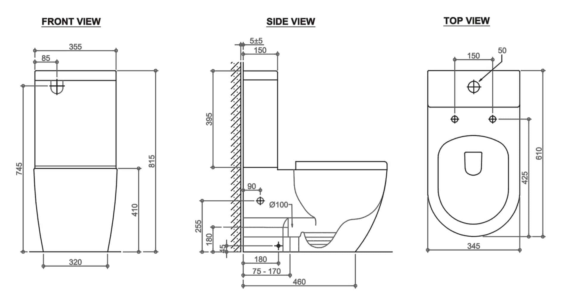 Deluso Rimless X Toilet Suite 9914