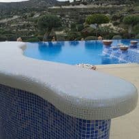 Coral Sea Blue Spanish Polyurethane Cord Glass Pool Mosaic 7101