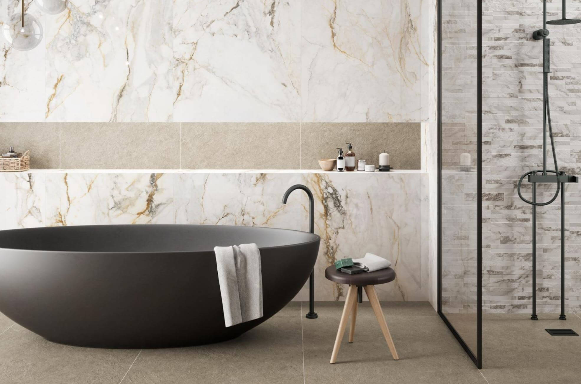 Pisa Gold Marble Look Polished Rectified Spanish Porcelain Tile 3547