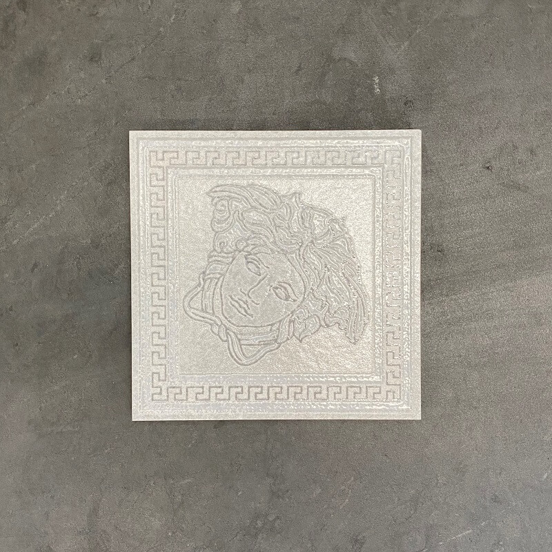 Versace Ceramics Greek Tozzetto Bianco Porcelain Decor Tile 6664